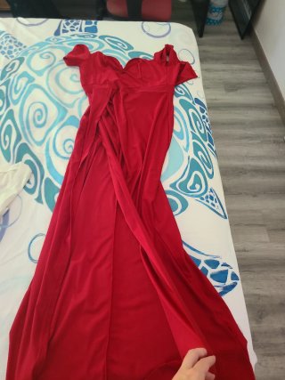 Vestido fiesta largo rojo