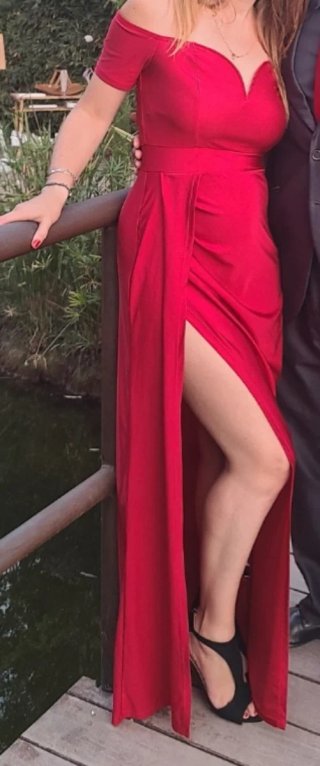 Vestido fiesta largo rojo