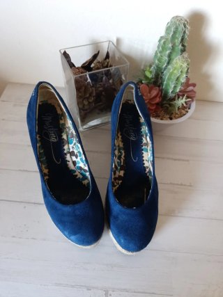 Zapatillas Mustang esparto azul talla 39
