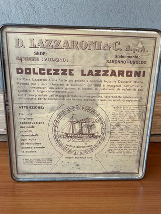 Scatola latta vintage Dolcezze Lazzaroni bambina