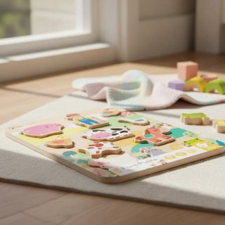 Puzzle Granja Animales Madera