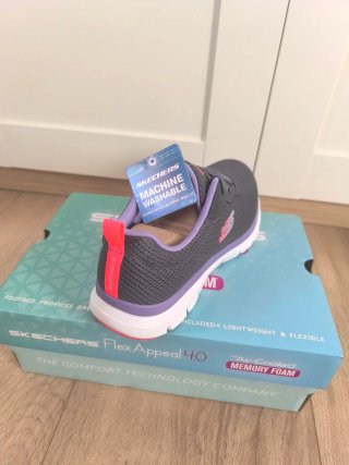 Zapatillas Skechers Mujer Talla 37 Gris/Morado