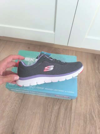 Zapatillas Skechers Mujer Talla 37 Gris/Morado