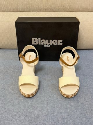 Sandali Blauer Zeppa Beige/Marrone Tg 36