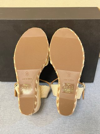 Sandali Blauer Zeppa Beige/Marrone Tg 36