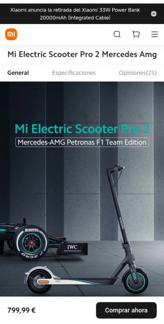 Patinete Xiaomi Pro 2 Mercedes AMG