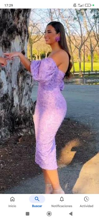Vestido invitada elegante con volantes,talla 40/42