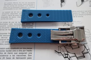 Correa caucho Azul ocean 22mm estilo Breitling