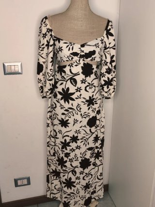 Vestito Midi Zara Lino Floreale Taglia S