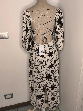 Vestito Midi Zara Lino Floreale Taglia S