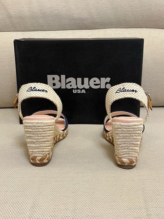Sandali Blauer Zeppa Beige/Blu Tg 37