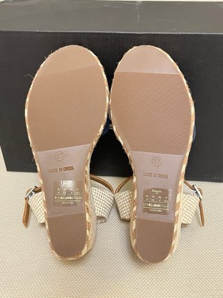 Sandali Blauer Zeppa Beige/Blu Tg 37