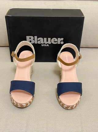 Sandali Blauer Zeppa Beige/Blu Tg 37