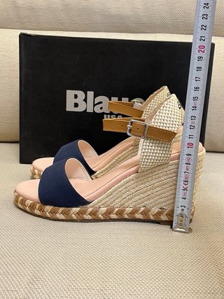 Sandali Blauer Zeppa Beige/Blu Tg 37
