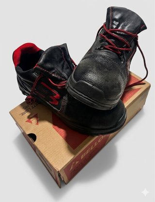 Zapatos de trabajo Bellota negros y rojos