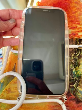 Funda iPhone XS con cuerda blanca