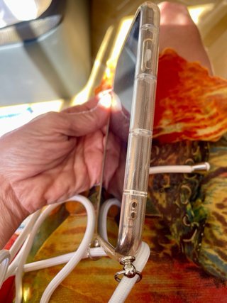 Funda iPhone XS con cuerda blanca