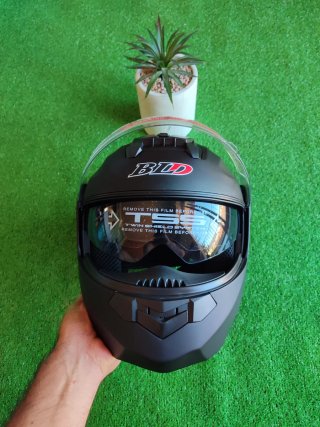 Casco Moto Modular Talla M Negro Unisex