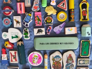 colección de gomas de borrar antiguas