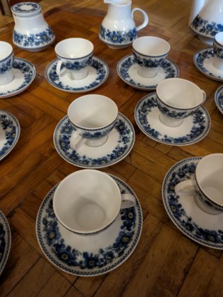 Juego de café porcelana Santa Clara vintage
