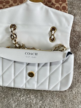 Mala Coach Branca Dourada