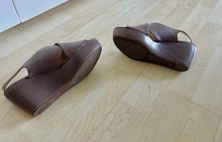 Sandalias Geox Piel Plataforma Marrón