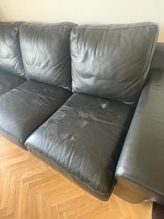 Precioso Sofá de 3 plazas piel negro. Negociable.