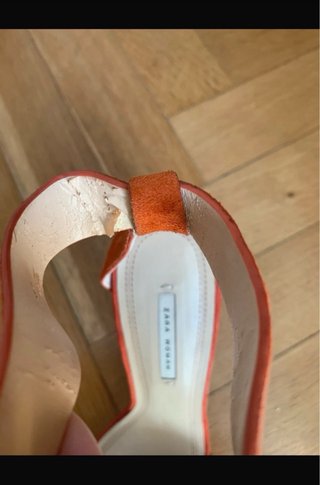 Sandalias Zara tacón naranja Talla 40