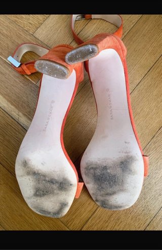 Sandalias Zara tacón naranja Talla 40