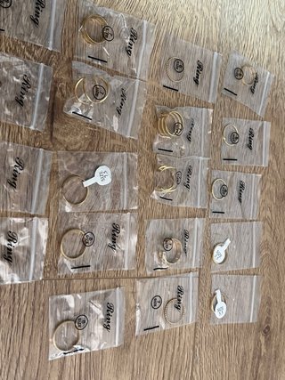 19 Anillos Dorados Acero Inoxidable
