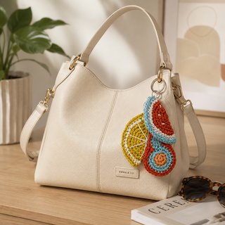Llavero con 3 charms crochet Frutas