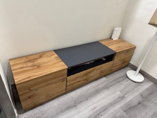 Mueble TV madera y gris