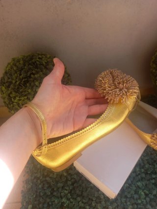 Bailarinas piel doradas talla 37