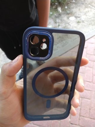 Funda iPhone Transparente con Marco Azul