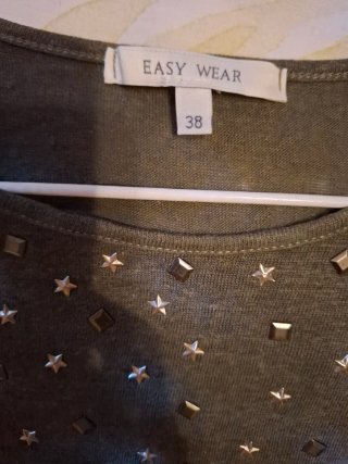 Camisa Easy Wear verde T.38 estrellas