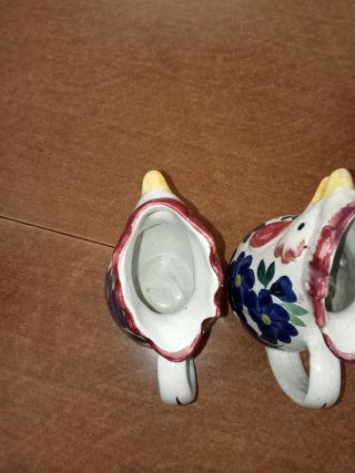 Coppia Galline Vintage Ceramica