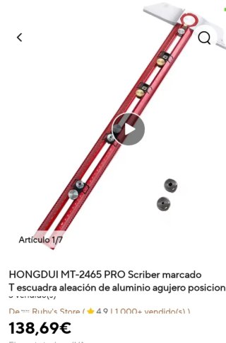 Escuadra carpintería aluminio roja