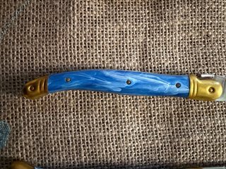 Juego Cubiertos Laguiole Francia 6 Puestos Azul