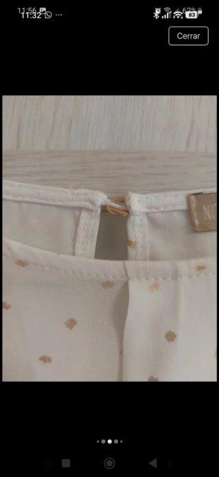 Blusa blanca con topos dorados Niña Miss