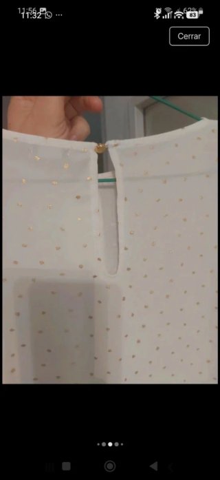 Blusa blanca con topos dorados Niña Miss
