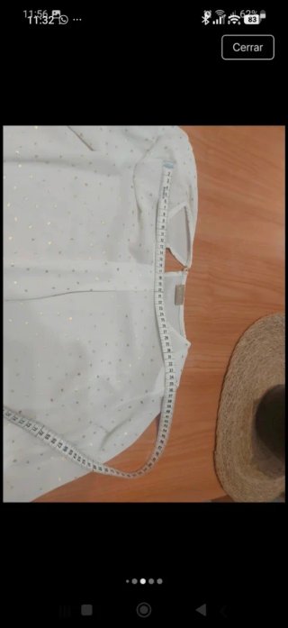 Blusa blanca con topos dorados Niña Miss