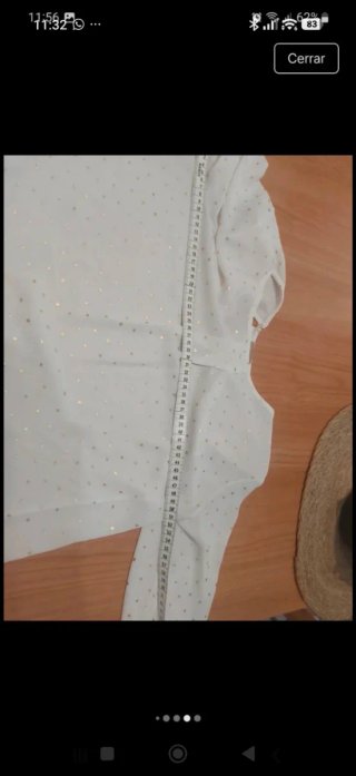 Blusa blanca con topos dorados Niña Miss