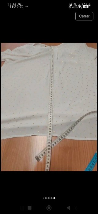 Blusa blanca con topos dorados Niña Miss