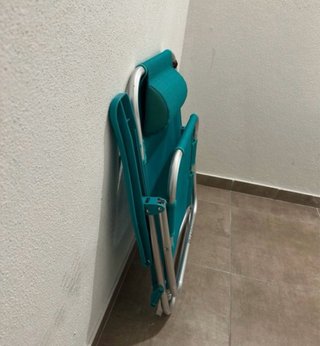 Silla de playa plegable verde