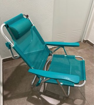 Silla de playa plegable verde