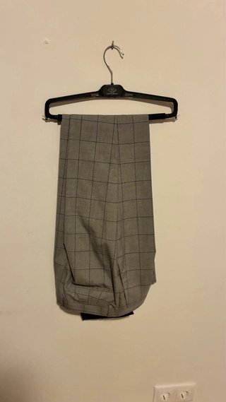 Chaqueta de traje a cuadros gris