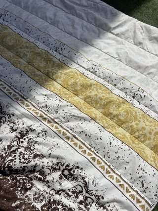 Colcha 135cm Marrón y Blanco