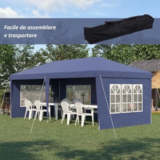 Gazebo 6x3 m Pop Up Regolabile in Altezza, Gazebo