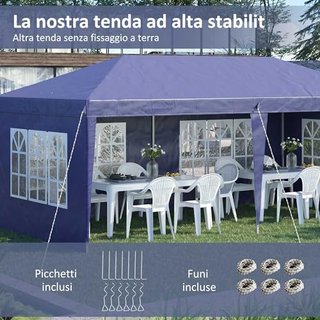 Gazebo 6x3 m Pop Up Regolabile in Altezza, Gazebo