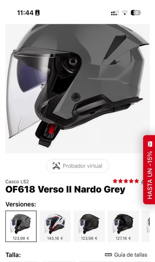 Casco LS2 Verso II Gris Nardo Talla L